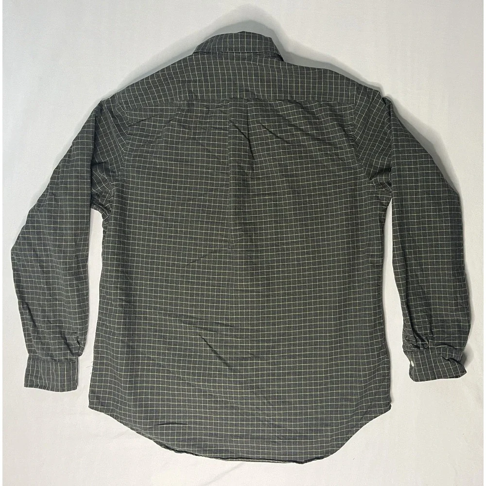 Polo Ralph Lauren Oxford Dress Shirt Men's SZ Large Plaid Long Sleeve Button Up
